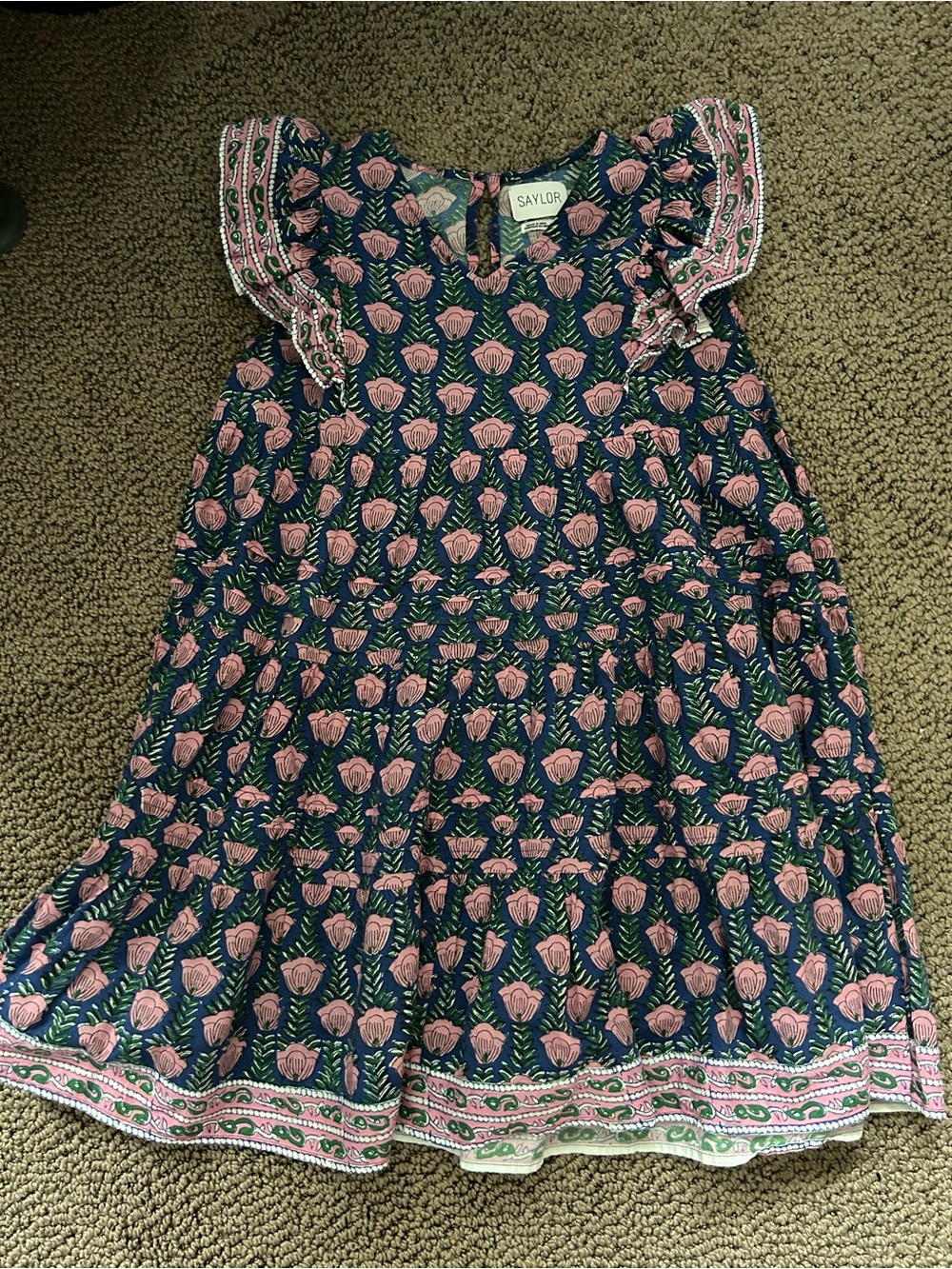 SAYLOR Girls Blockprint Dress